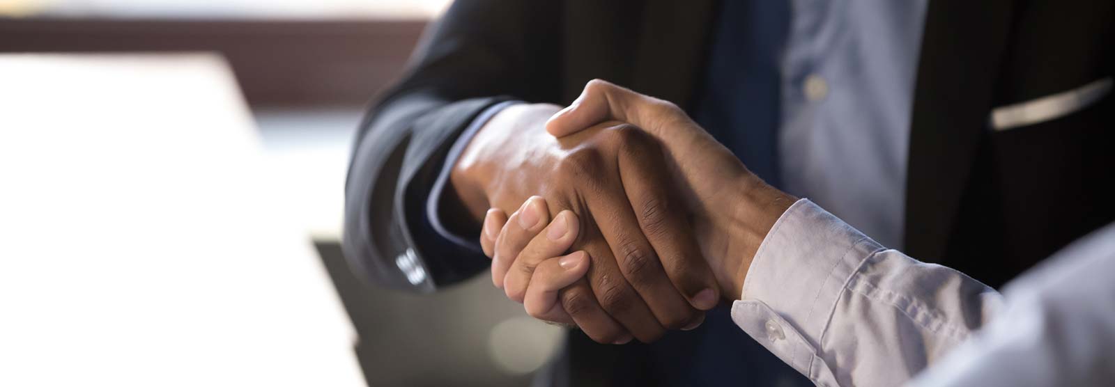 Business people shaking hands in a meeting